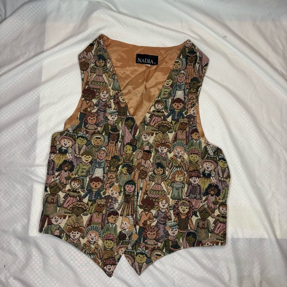 nadia Jackets & Blazers - Nadia Multicolor Character Pattern Vest